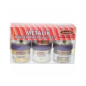 Artebella Metalik 50 cc 6'lı Rölyef Pasta