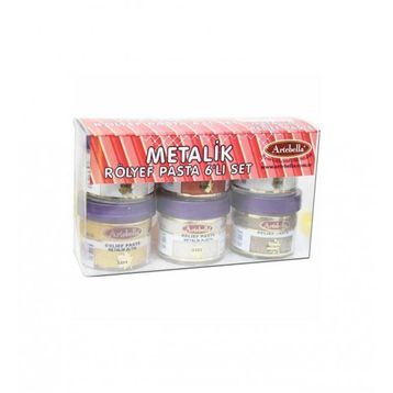 Artebella Metalik 50 cc 6'lı Rölyef Pasta