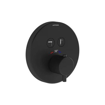 Artema A4271836 Mat Siyah AquaHeat Round Ankastre Termostatik Banyo Bataryası