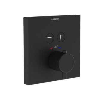 Artema A4274636 Mat Siyah Square Ankastre Termostatik Banyo Bataryası