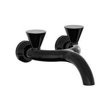Artema A4274839 Parlak Siyah Liquid Duvardan Lavabo Bataryası