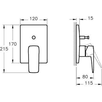 Artema A4275234 Root Square Sıva Üstü Fırçalı Nikel Ankastre Banyo Bataryası