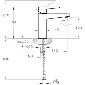 Artema Root Square A42731 Krom Yüksek Lavabo Bataryası