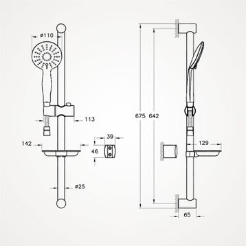 Artema Slim 3F Sürgülü El Duşu