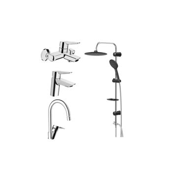 Artema Solid S Lavabo, Banyo, Eviye Batarya Ve Valtemo Tepe Duş Seti VS-5280