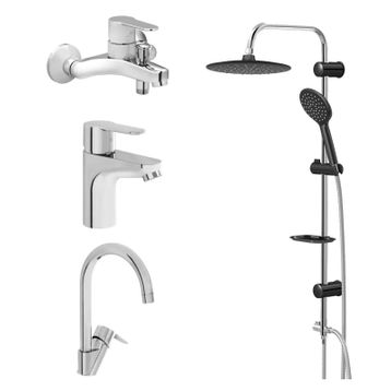 Artema Solid S Lavabo, Banyo, Eviye Batarya Ve Valtemo Tepe Duş Seti VS-5280
