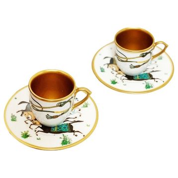 Arter Home Hipodrom Serisi Hediye Paketli 2'li Gold Fincan Takımı
