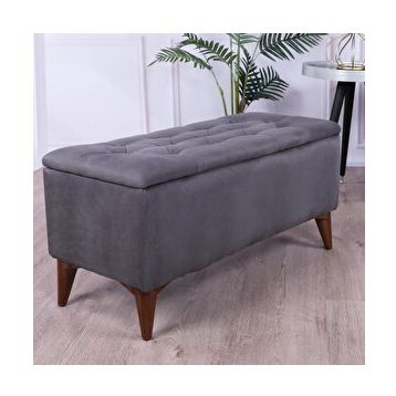 Art&Gift Zümre Gri Yatak Odası Ayak Ucu Oturma Odası Antre Sandıklı Puf