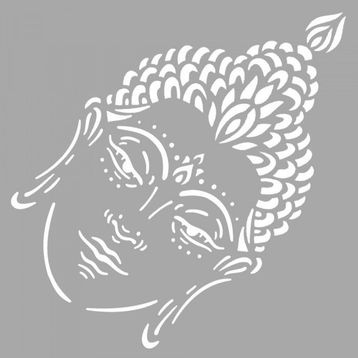 Artikel ST-1568 Buddha Kafası Stencil Tasarımı 30x30 cm Kanvas Tablo