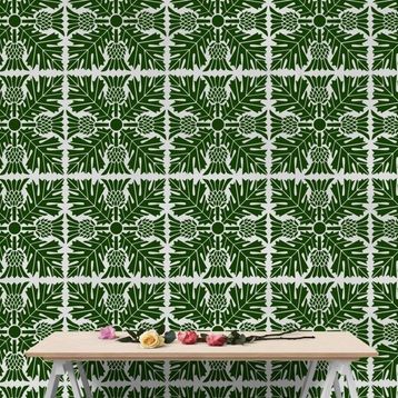 Artikel ST-345 Quad Art Nouveau Karo Stencil Tasarımı 30x30 cm Kanvas Tablo
