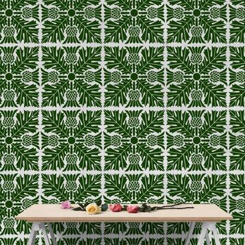 Artikel ST-345 Quad Art Nouveau Karo Stencil Tasarımı 30x30 cm Kanvas Tablo