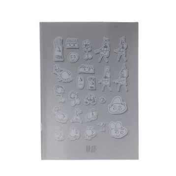 Artlantis 40 Yaprak Çizgili + Kareli Plastik A4 Desenli Kapak Gri Defter