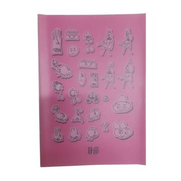Artlantis 40 Yaprak Çizgili + Kareli Plastik A4 Desenli Kapak Pembe Defter