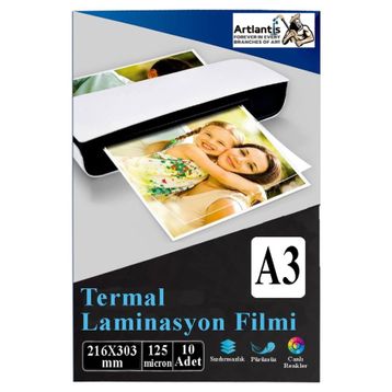 Artlantis A3 125 Mikron 10 Adet Parlak Laminasyon Filmi