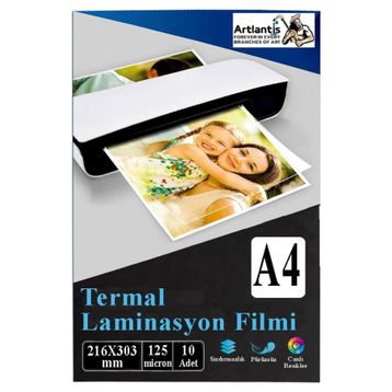 Artlantis A4 125 Mikron 10 Adet Parlak Laminasyon Filmi