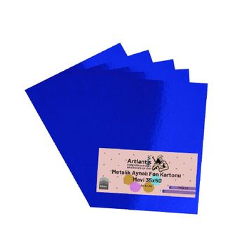 Artlantis Metalik Aynalı Mavi 5 Adet 35x50 cm Fon Kartonu