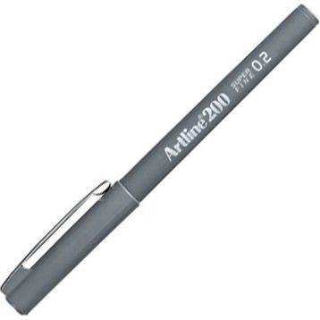 Artline 220N 0.2 mm Gri Super Fine İnce Keçe Uçlu Yazı Kalemi