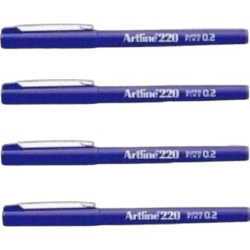 Artline 220N Super Fıne 0.2 MM 4 Adet Mor Keçe Uçlu Kalem