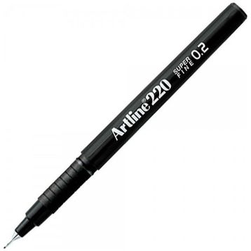Artline 220N Super Fine İnce 0.2 mm Siyah Keçe Uçlu Yazı Kalemi