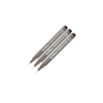 Artline Drawing 0.03-0.05-0.1 mm Siyah 3 Adet Teknik Çizim Kalemi