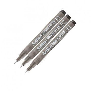 Artline Drawing 0.1-0.2-0.3 mm Siyah 3 Adet Teknik Çizim Kalemi