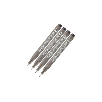 Artline Drawing 0.2-0.4-0.6-0.8 mm Siyah 4 Adet Teknik Çizim Kalemi