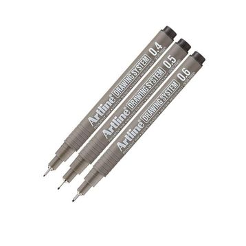 Artline Drawing 0.4-0.5-0.6 mm Siyah 3 Adet Teknik Çizim Kalemi