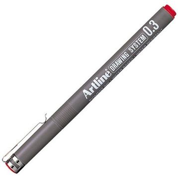Artline Drawing System 0.3 mm Kırmızı Teknik Çizim Kalemi