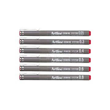 Artline Drawing System Kırmızı Teknik Çizim Kalemi