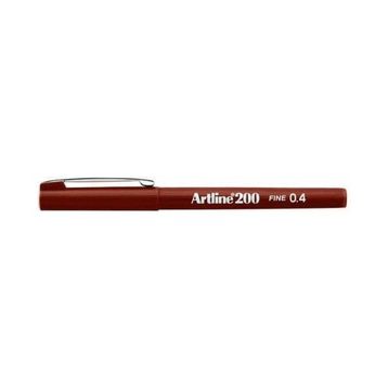 Artline EK-200 Fineliner 0.4 mm Kahverengi 12'li İnce Uçlu Keçeli Kalem