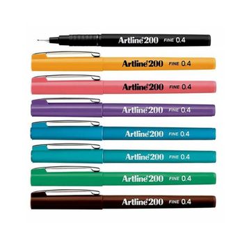 Artline Fineliner 8'li Set 1 200 0.4 mm İnce Uçlu Yazı ve Çizim Kalemi