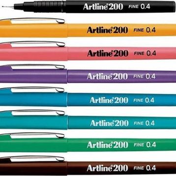 Artline Fineliner 8'li Set 1 200 0.4 mm İnce Uçlu Yazı ve Çizim Kalemi