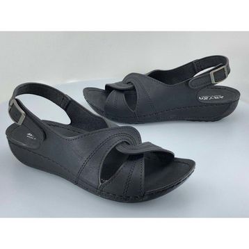 Aryan 54-460 Siyah Kadın Ortapedic Sandalet
