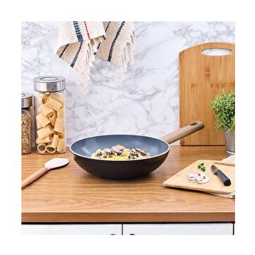 Aryıldız 28 cm Siyah Eco Ceramic Wok Tava