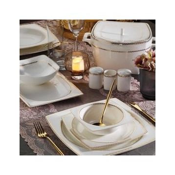 Aryıldız 31037 Square 60 Parça Porselen Yemek Takımı