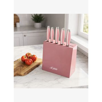 Aryıldız 6 Parça Pembe Saplı Bıçak Set