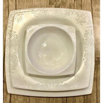 Aryıldız 60 Parça Bone Square Yemek Takımı