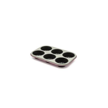 Aryıldız 6'lı Koyu Pembe Muffin Kalıbı