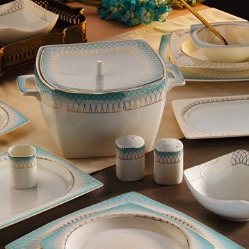Aryıldız Bone Square Elegant 60 Parça 12 Kişilik Yemek Takımı