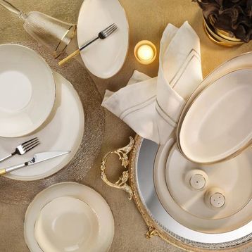 Aryıldız Elif Aria Gold 60 Parça Yemek Takımı