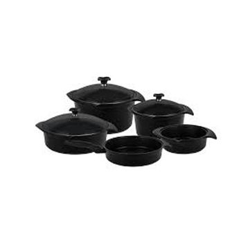 Aryıldız Flipper Siyah Cam Tencere Set