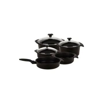 Aryıldız Flipper Siyah Cam Tencere Set