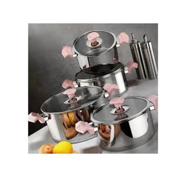 Aryıldız King Rose Gold Cam 8 Parça Çelik Tencere Seti