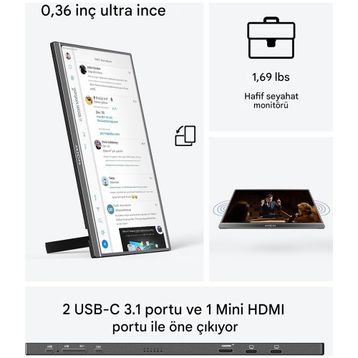 Arzopa Z1C 16 inç 60Hz IPS Taşınabilir Monitör