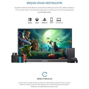 Arzopa Z1C 16 inç 60Hz IPS Taşınabilir Monitör