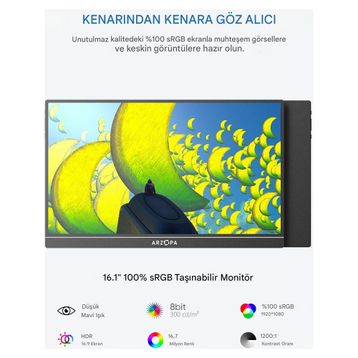 Arzopa Z1C 16 inç 60Hz IPS Taşınabilir Monitör