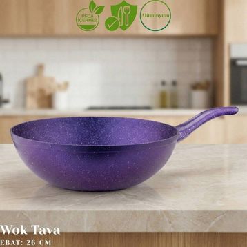 Arzu Çelik 26 cm Granit Wok Tava