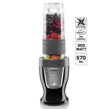 Arzum AR1120 Shake’n Take One Smoothie Buz Kırma 300 W 570 ml Siyah Şişe Kişisel Blender