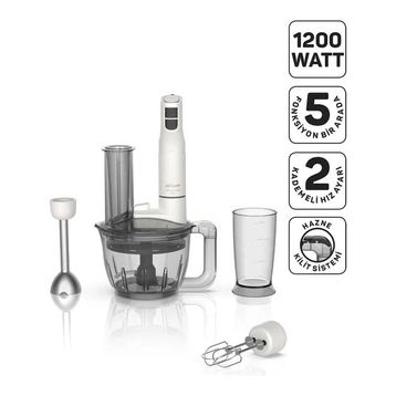 Arzum AR1187 Beyaz Soprano Max Neo Multi Blender Seti
