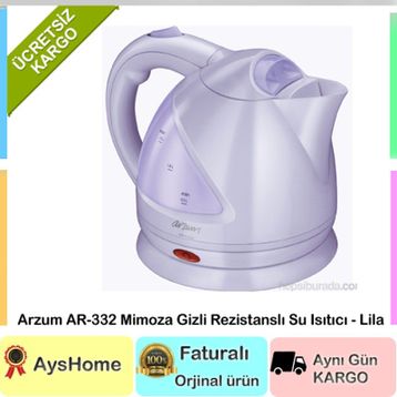 Arzum AR332 Mimoza 2200 W 2 lt Kapasiteli Su Isıtıcı Beyaz